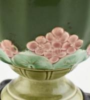 Szecessziós petróleum lámpa átalakítva lámpává, nem működik, sérült, kopott ernyővel, m:34cm