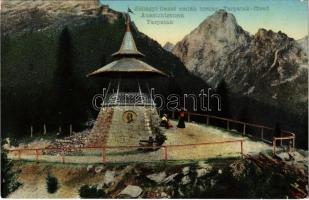 Tátra, Magas-Tátra, Vysoké Tatry; Tarpatak-völgy, Szilágyi Dezső emléktorony, kilátó télen. Paul Sima kiadása / Kohlbacher Tal, Aussichtsturm / Studená dolina / memorial lookout tower, monument