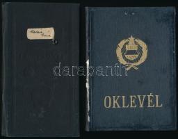 1957 Közgazdász oklevél és leckekönyv