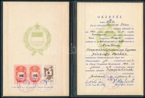 1957 Közgazdász oklevél és leckekönyv