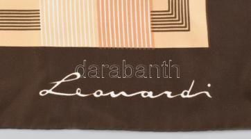 Leonardi vintage kézzel szegett selyem kendő 76x75 cm