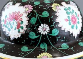 Herendi SN (Siang Noir) mintás barokk fedeles váza. Kézzel festett porcelán. Hibátlan, jelzett. m: 4...