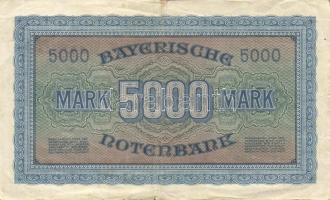 Német Birodalom/Weimari Köztársaság/München/Bayerische Notenbank 1922.12.1. 5000M T:III+