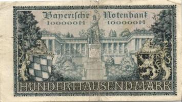 Német Birodalom/Weimari Köztársaság/München/Bayerische Notenbank 1923.6.15. 100.000M T:III+