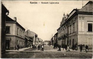 1916 Eperjes, Presov; Kossuth Lajos utca. Cattarino S. utóda Földes Samu kiadása / street view (EK)