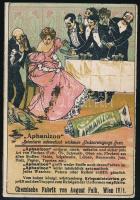 cca 1910 Aphanizon folttisztító kenőcs, kétoldalas litho reklámnyomtatvány, 12x8 cm