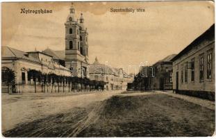 1915 Nyíregyháza, Szentmihály utca, templom, Görögkatolikus elemi iskola. Klein Ármin kiadása (EB)