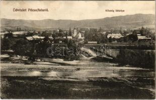 1917 Pécsújfalu, Péchújfalu, Frauendorf, Pecovská Nová Ves; látkép / general view