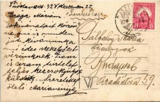 1926 Pusztavacs, Római katolikus templom, gémeskút. photo