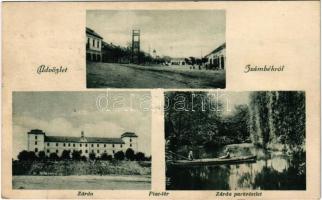 1932 Zsámbék, Zárda, park részlet, Piactér (ragasztónyom / glue marks)