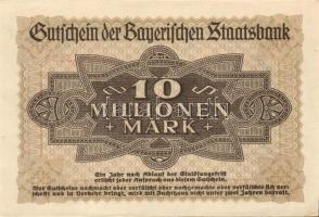 Német Birodalom/Weimari Köztársaság/München/Bayerische Staatsbank 1923.8.1. 10.000.000M T:I-