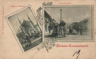 1899 Karánsebes with synagogue (small tear)