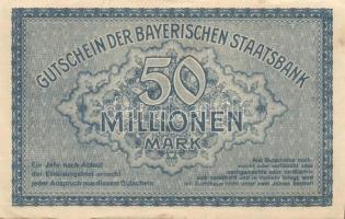 Német Birodalom/Weimari Köztársaság/München/Bayerische Staatsbank 1923.8.1. 50.000.000M T:II+