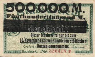Német Birodalom/Weimari Köztársaság/Crefeld 1923.11.15. 5M 500.000M fny-sal T:II/III