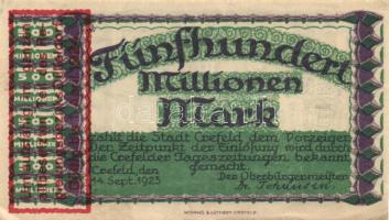 Német Birodalom/Weimari Köztársaság/Crefeld 1923.9.14. 500.000.000M T:II
