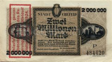 Német Birodalom/Weimari Köztársaság/Crefeld 1923.8.13. 2000.000M piros zónabélyegzővel T:II