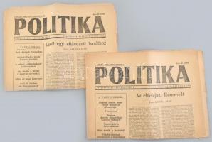 1947 A Politika újság 2 db száma