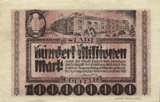 Német Birodalom/Weimari Köztársaság/Crefeld 1923.9.14. 100.000.000M T:II
