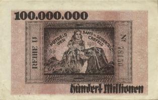 Német Birodalom/Weimari Köztársaság/Crefeld 1923.9.14. 100.000.000M T:II
