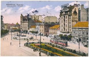Belgrade, Beograd; Terazije / street, tram, jotel, Immalin, shops