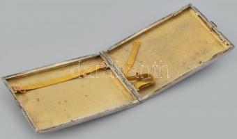 Ezüst (Ag) tárca, gravírozásokkal, feliratokkal, jelzett 183 g 12x8 cm