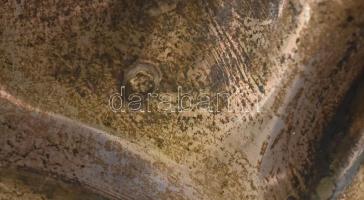 Ezüst (Ag) tálca 36 cm + 6 likőrös pohár, jelzettek 439 g