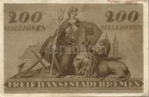 Német Birodalom/Weimari Köztársaság/Bremen 1923.09.29. 200.000.000M sorszám "*"-gal T:II