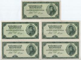 1946. 1.000.000MP (5x) + 100.000.000MP (5x) T: 6db I- sarokhajlásokkal és a széleken kisebb hajlások...