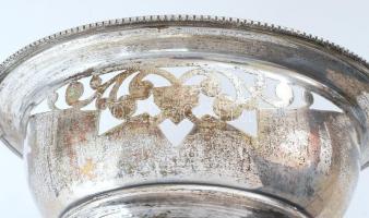 Ezüst (Ag) kosár betét nélkül, jelzett, 189 g, 20 cm