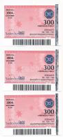 2004. Sodexho melegétel utalvány (3x) sorszámkövetők 50 755 795-797 T:II