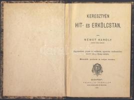 1878 Német Károly: Keresztyén hit és erkölcstan, Budapest, Franklin társulat