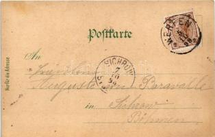 1898 (Vorläufer!) Werfen, Blühnbachtal, Burg Werfen, Concordia Hütte. Glück auf! Kunstanstalt Karl S...