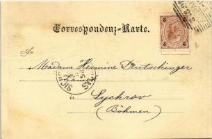 1898 (Vorläufer!) Aspang, Am Teich. Kunstanstalt C. Binder Art Nouveau, floral, litho (r)