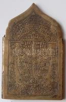 Négy részből álló (Poliptychon) sárgaréz házioltár a XIX. századból, gyönyörűen kidolgozott Jézus életéből vett jelenetekkel, nyitott állapotában 17x41cm, érdemes megnézni!