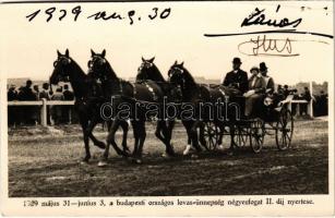 1929 Május 31-június 3. A Budapesti országos lovas-ünnepség négyesfogat II. díj nyertese. photo