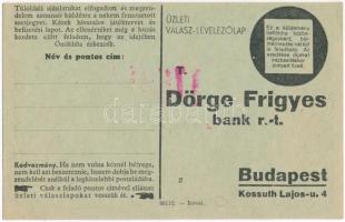 Dörge Frigyes Bank rt. sorsjegye, reklám / Hungarian lottery ticket advertisement