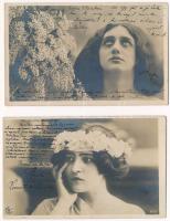 HÖLGYEK - 4 db régi képeslap / LADIES - 4 pre-1906 postcards