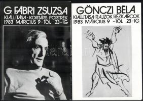 1980-1983 4 db ismertető kiadvány: Váci búcsú 80 programfüzet + G. Fábri Zsuzsa és Gönczi Béla kiállítása, 1983. márc. 9. - 23., 2 db kiállítási prospektus + Yamato-ji, Nara és vidéke, japán kiállítás, képekkel illusztrált ismertető