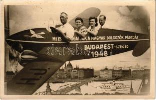 1948 Budapest-Szeged, Mi is támogatjuk a Magyar Dolgozók Pártját, propaganda. photo