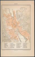 cca 1900 Eger város térképe, 1:24.000, Pallas Nagy Lexikona, Bp., Pallas-ny, 19x12 cm
