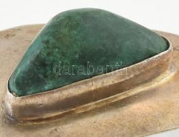 Ezüst(Ag) bross Eilat kővel, jelzett, fém tűvel, 2,5×4 cm, bruttó: 8,24 g