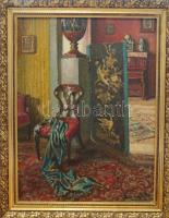 Boemm Ritta (1868-1948): Szobai csendélet / Still-life olaj-vászon / oil-canvas , szignált  keretben 75x95 cm