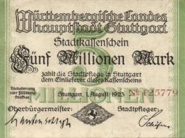 Német Birodalom/Weimari Köztársaság/Stuttgart 1923.8.1. 5000.000M T:II/III