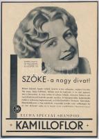 cca 1920-1940 Kamilloflor, reklám nyomtatvány, papír kartonra kasírozva, 28x20 cm