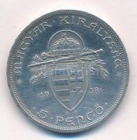 1938. 5P Ag "Szent István" T:2 ph., patina Adamo P8.1