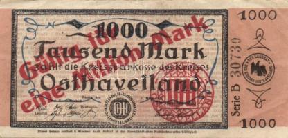 Német Birodalom/Weimari Köztársaság/Nauen 1923.3.1. 1000M 1000.000.000M fny-sal T:II
