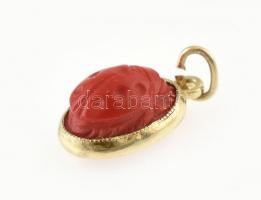 Arany (Au) 14 K katicás medál, jelzés nélkül, 1,2×0,8 cm, bruttó: 0,5 g