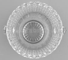 Kristály pezsgősvödör, formába öntött üveg, apró csorbákkal, m: 23 cm, d: 19 cm