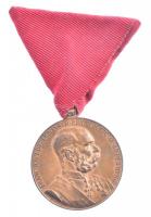 1898. Jubileumi Emlékérem Fegyveres Erő Számára / Signum memoriae (AVSTR) bronz kitüntetés mellszalaggal T:2  Hungary 1898. Commemorative Jubilee Medal for the Armed Forces bronze decoration with ribbon C:XF NMK 249.