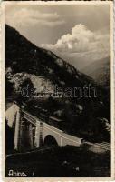 Stájerlakanina, Anina, Steierdorf; viadukt gőzmozdonnyal, vonat / viaduct with locomotive, train